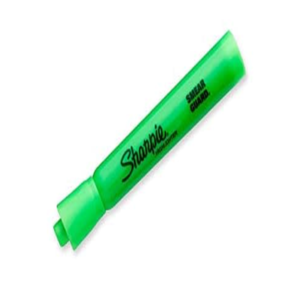 Destacador escritorio punta biselada verde fluor sharpie highlighter