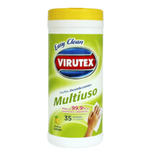 Toallas desinfectantes Virutex aroma Limón. Tubo 35 unidades.